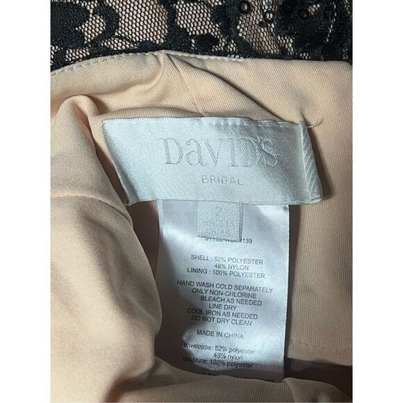 David's Bridal Black Lace Mother of the Bride Dress Size 2 - Picture 5 of 5